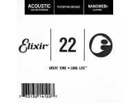 Elixir 14122 Nanoweb Phosphor Bronze Acoustic .022 Single String Elixir 14122 Nanoweb Phosphor Bronze Acoustic .022 Single String